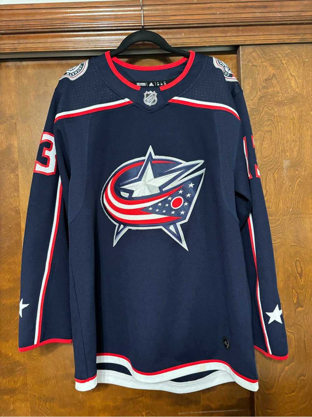 NHL Columbus Blue Jackets Navy Red White Jersey